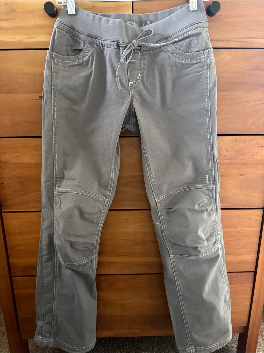 Prana Light Gray Drawstring Waist Pants Size XS